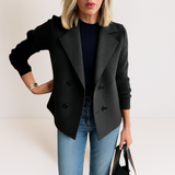 Marta - Elegantný kabát s pletenými rukávmi